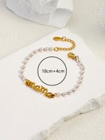 Elegant Letter Stainless Steel Imitation Pearl Wholesale Bracelets main image 2