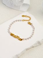 Elegant Letter Stainless Steel Imitation Pearl Wholesale Bracelets main image 4
