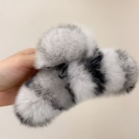 Women's Simple Style Solid Color Plush Hair Claws sku image 37