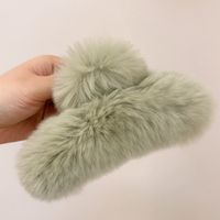 Women's Simple Style Solid Color Plush Hair Claws sku image 31