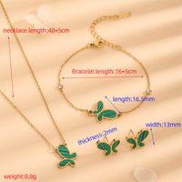 Titanium Steel 18K Gold Plated Casual Elegant Plating Butterfly Acrylic Rhinestones Bracelets Earrings Necklace main image 3