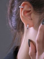 1 Pair Simple Style Shiny Geometric Inlay Copper Zircon Earrings main image 1