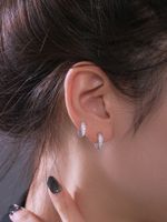 1 Pair Simple Style Shiny Geometric Inlay Copper Zircon Earrings main image 5