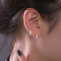 1 Pair Simple Style Shiny Geometric Inlay Copper Zircon Earrings sku image 3