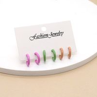 1 Set Casual Cute Simple Style Solid Color Alloy Earrings main image 5