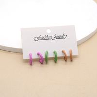 1 Set Casual Cute Simple Style Solid Color Alloy Earrings main image 3