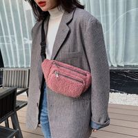 Women's Elegant Solid Color Plush Waist Bags main image 6