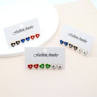 1 Set Cute Simple Style Heart Shape Alloy Ear Studs main image 1