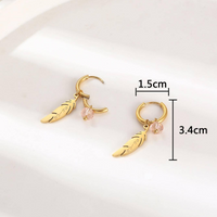 1 Pair Simple Style Geometric Plating 304 Stainless Steel 18K Gold Plated Drop Earrings main image 2