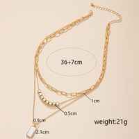 Simple Three-layer Shell Multi-layer Block Pendant Necklace main image 7