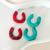 1 Pair Casual Simple Style Roman Style U Shape 304 Stainless Steel Arylic Ear Studs main image 4