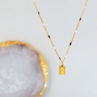 Edelstahl 304 18 Karat Vergoldet Elegant Strassenmode Überzug Geometrisch Halskette Mit Anhänger main image 1