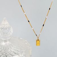 Edelstahl 304 18 Karat Vergoldet Elegant Strassenmode Überzug Geometrisch Halskette Mit Anhänger sku image 1