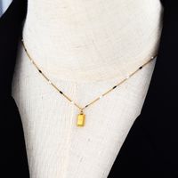 Edelstahl 304 18 Karat Vergoldet Elegant Strassenmode Überzug Geometrisch Halskette Mit Anhänger main image 6