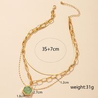 European And American Three-layer Crystal Bud Resin Necklace main image 5