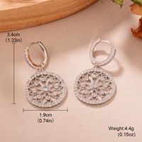 1 Pair Simple Style Lotus Plating Hollow Out Inlay Copper Zircon White Gold Plated Drop Earrings main image 2