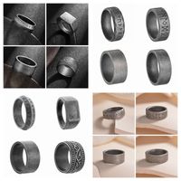Basic Punk Classic Style Geometric Titanium Steel Men's Rings main image 7