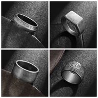 Basic Punk Classic Style Geometric Titanium Steel Men's Rings main image 3