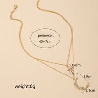 New Fashion Double-layer Star Moon Necklace main image 7