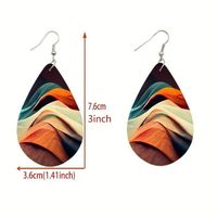 1 Pair Retro Simple Style Color Block Pu Leather Drop Earrings main image 2