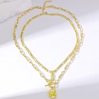 Punk Streetwear Boots Alloy Gold Plated Women's Pendant Necklace main image 2