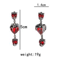 1 Pair Gothic Streetwear Cool Style Heart Shape Inlay Alloy Zircon Drop Earrings main image 6