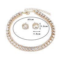 Elegante Glamour Lujoso Geométrico Aleación Embutido Diamantes De Imitación Mujeres Aretes Collar sku image 4