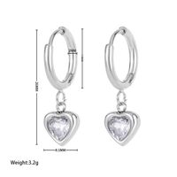 De Gros Élégant Sucré Forme De Cœur Acier Inoxydable Placage Incruster Or Blanc Plaqué Plaqué Or Zircon Des Boucles D'oreilles Collier sku image 3