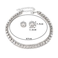 Elegante Glamour Lujoso Geométrico Aleación Embutido Diamantes De Imitación Mujeres Aretes Collar sku image 5