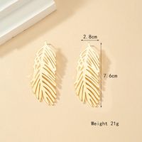 1 Pair Elegant Glam Lady Leaf Plating Hollow Out Alloy 14k Gold Plated Ear Studs main image 6
