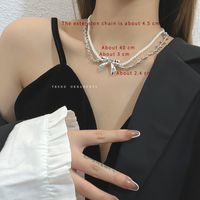 Mode Forme De Cœur Fleur Noeud D'arc Perle Artificielle Alliage Perle Placage Incruster Strass Femmes Pendentif Collier sku image 15