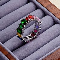 Copper Hip-Hop Retro Simple Style Plating Inlay Irregular Round Rectangle Zircon Wide Band Rings main image 5