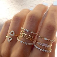 Fashion Diamond Love Pearl Leaf 10-teiliger Ring Kreativer Retro-weiblicher Ring sku image 34