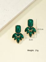 Retro French Style Square Water Droplets Alloy Inlay Gem Zircon Women's Earrings main image 7