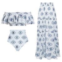 Women's Eye Printing 3 Pieces Set Bikinis Swimwear main image 1