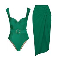 Women's Simple Style Solid Color Backless One Piece Swimwear main image 1
