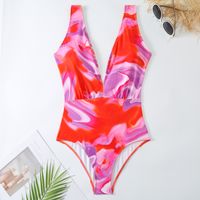 Women's Beach Color Block Printing One Piece Swimwear main image 3