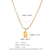 304 Stainless Steel 18K Gold Plated Simple Style Plating Hollow Out Number Square Pendant Necklace main image 2
