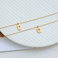 304 Stainless Steel 18K Gold Plated Simple Style Plating Hollow Out Number Square Pendant Necklace main image 6