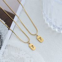 304 Stainless Steel 18K Gold Plated Simple Style Plating Hollow Out Number Square Pendant Necklace main image 7