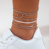 Simple Style Geometric Double Ring Iron Copper Wholesale Anklet sku image 1