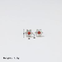 1 Pair Sweet Simple Style Flower Plating Inlay Stainless Steel Zircon White Gold Plated Gold Plated Ear Studs main image 5