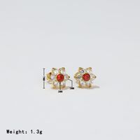 1 Pair Sweet Simple Style Flower Plating Inlay Stainless Steel Zircon White Gold Plated Gold Plated Ear Studs main image 6