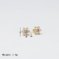1 Pair Sweet Simple Style Flower Plating Inlay Stainless Steel Zircon White Gold Plated Gold Plated Ear Studs sku image 2