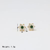 1 Pair Sweet Simple Style Flower Plating Inlay Stainless Steel Zircon White Gold Plated Gold Plated Ear Studs sku image 4