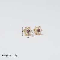 1 Pair Sweet Simple Style Flower Plating Inlay Stainless Steel Zircon White Gold Plated Gold Plated Ear Studs sku image 5