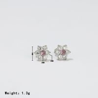 1 Pair Sweet Simple Style Flower Plating Inlay Stainless Steel Zircon White Gold Plated Gold Plated Ear Studs sku image 7
