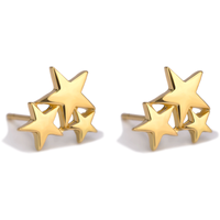 1 Paire Style Simple Géométrique Star Placage Alliage Boucles D'oreilles sku image 2