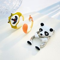 Cute Animal Bear Alloy Enamel Women's Open Rings main image 4