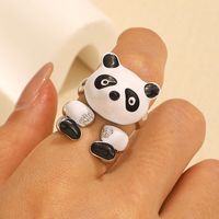 Cute Animal Bear Alloy Enamel Women's Open Rings sku image 3